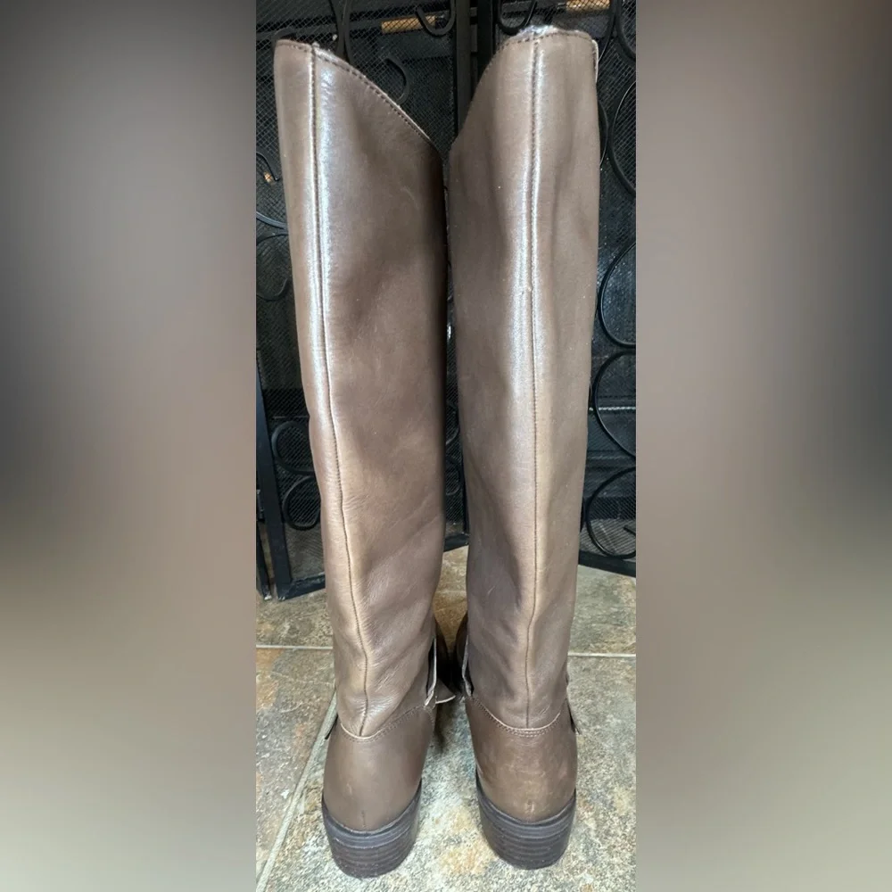 Franco Fortini Brown Leather Knee-High Riding Boots